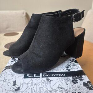 CL by Laundry Dress Sandals - Bestie Black Suede Size 10B